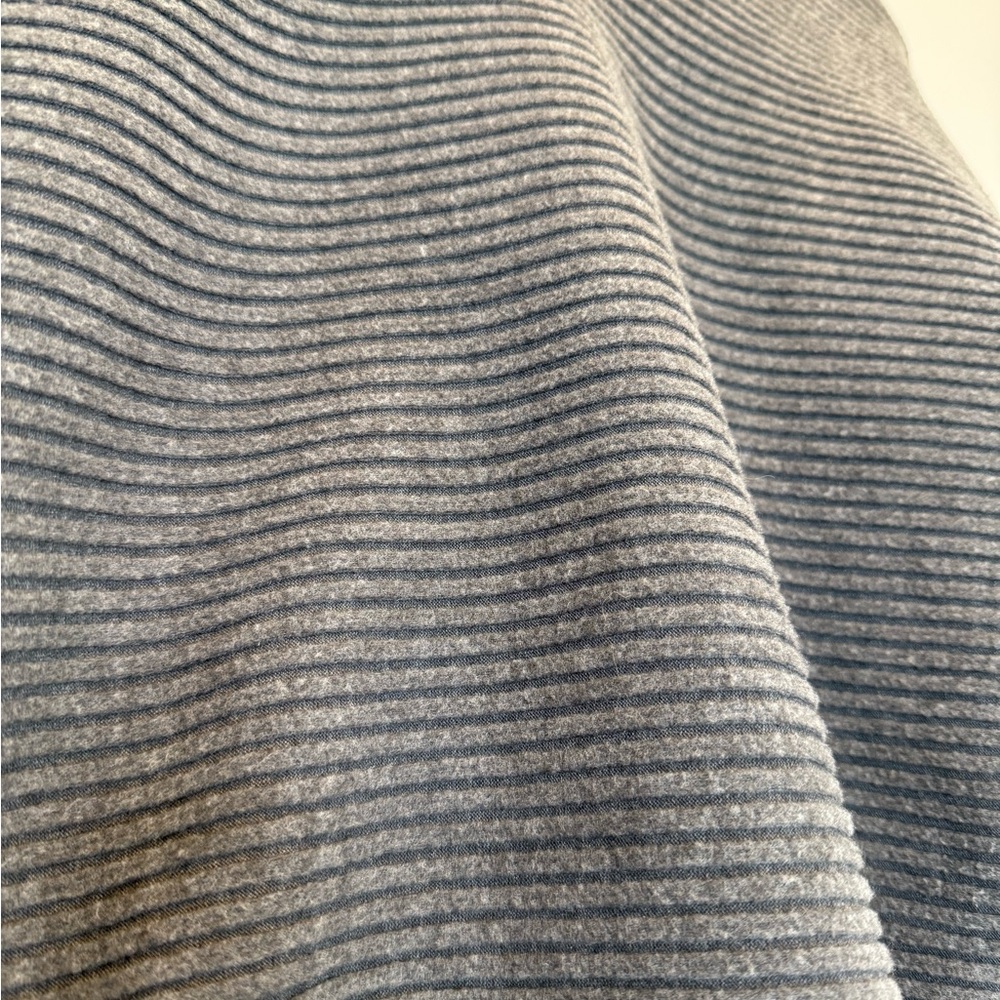 Joah Brown Charcoal Ribbed, Striped, Slouchy Long Sleeve Sweater Top Tee - Picture 2 of 6